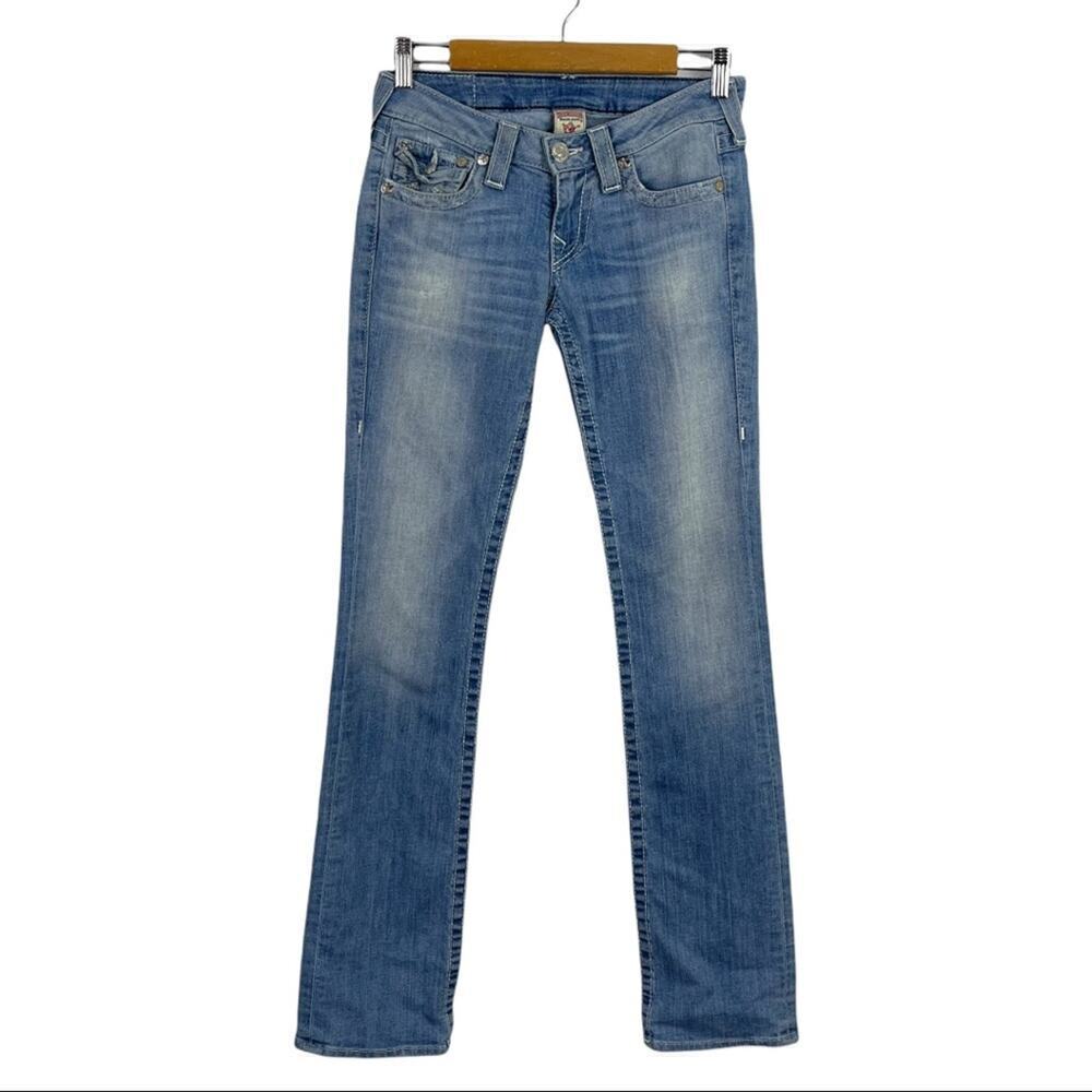 True Religion Straight Leg Light Wash Jeans 27